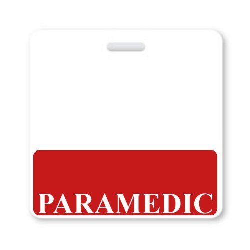 Paramedic Badge Buddy - Heavy Duty Horizontal Badge Buddies for Paramedics - Spill & Tear Proof Cards - 2 Sided USA Printed Quick Role Identifier ID Tag Backer by Specialist ID