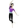 Barbie Made to Move Fashion Doll with Black Hair Wearing Purple Color-Blocked Top & Yoga Leggings, Flexible with 22 Posable Joints