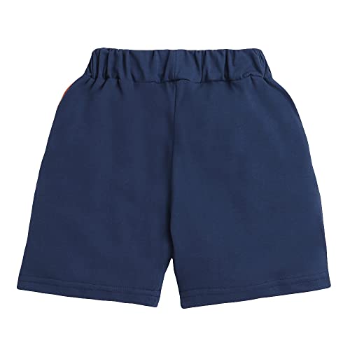 Image of Hopscotch Boys Graphic Print Vest And Shorts Set In Orange