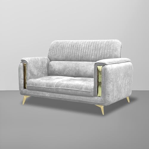 Image of Casaliving Gelio 3+2 Seater Sofa Set for Living Room (Grey Colour) Premium Fabric Sofa