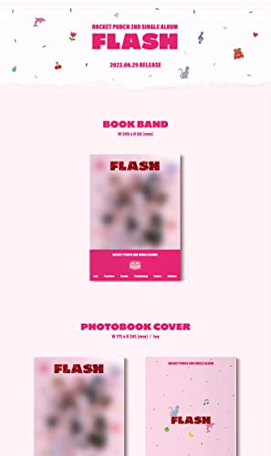 ROCKET PUNCH FLASH 2nd Single Album CD+1p Poster+64p PhotoBook+1p PhotoCard+1ea Sticker+1p Message card+Tracking Sealed