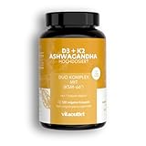 vitaoutlet | D3+K2 con Ashwagandha | Complejo Duo | 1 cápsula diaria | Para 120 días | KSM-66® | Vitamina D3 | Vitamina K2 | Ashwagandha Bio | Vegano
