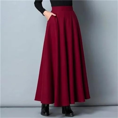 Women's High Waist Slim Long Skirt A-Line Large Swing Skirt2