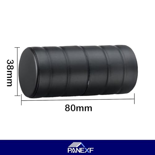 Panexf Dusche Türknopf 2 Stück Türknauf Duschtürknopf Edelstahl Duschtürgriffe Beidseitig 87mm*38mm Türgriff Rund für Duschtür Glastüren Schiebetür（Schwarz）