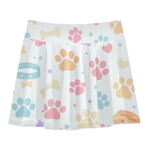 Girls Athletic Skirts with Shorts Flowy Little Girls Golf Skirts Scort Skirt for Kids with Pockets