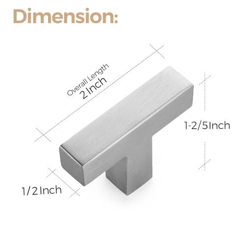 Image of Ravinte 32 Pack 2 inch Length Square Cabinet Pulls Brushed Nickel Stainless Steel Kitchen Drawer Pulls Cupboard Handles Cabinet Handles