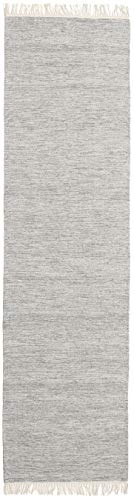 RugVista, Melange, Teppich, Hochflor Teppich, 80 x 250 cm, Läufer, Moderner Kelim Teppich, Wolle, Flur, Schlafzimmer, Küche, Wohnzimmer, Grau, Grau Cover