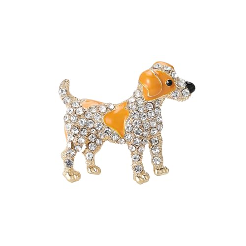 Image of Cute Dog Rhinestones Cartoon Animal Brooch Lapel Pins Badge Brooches for Women Girls Suit Desses Clothing Backpacks Bags Hats Accessory Fashion Jewelry