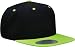 Yupoong Wool Blend Snapback Two-Tone Snap Back Hat Baseball Cap 6098MT (Black,Neon Green)