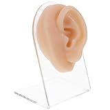 iplusmile Modelo de Oreja Izquierda de Silicona Realista Herramienta para Práctica de Perforación de Orejas Exhibidor Compacto para Pendientes y Joyería Adecuado para Formación y