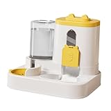Automatic Pet Feeder and Waterer Food and Water Dispenser Anti Slip Feeding Station Dog Feeder for Cats and Small Medium Dogs, Yellow