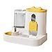 FJMQHU Automatic Pet Feeder and Waterer Food and Water Dispenser Anti Slip 2 in 1 Dog Feeder for Cats and Small Dogs, Indoor, Yellow