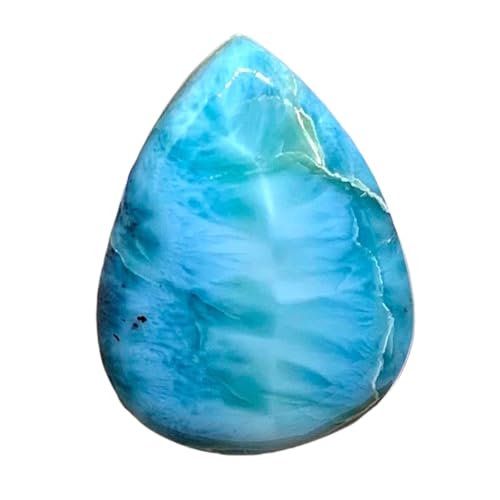 Larimar cabochon poire 30x22x7mm pour création de bijoux de litothérapie DIY
