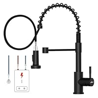 APPASO Square Kitchen Faucet Black, S304 Stainless Steel Modern Sink Faucets With Pull Out Sprayer 2 Modes, Single Handle Faucet Kitchen For RV Bar Sink