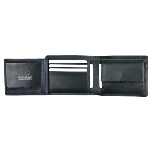 Image of BROWN BEAR Prime Bifold Wallet for Man with Coin Pocket | Genuine Leather | Wallet for Men Leather Original (Black)