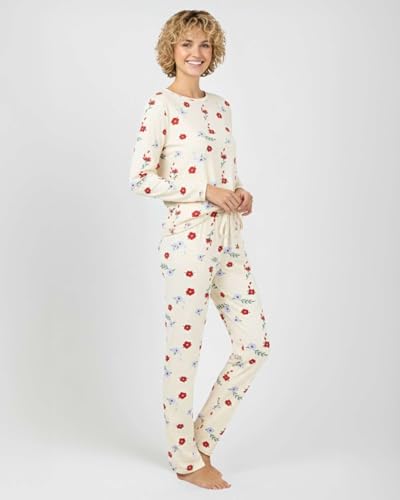 Image of Real Essentials 2 Pack: Women's Long Sleeve Pajama Sets - Soft Comfy 2 Piece PJ Set Matching Ladies Sleepwear (Plus Size)