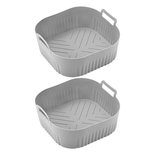 Juego de 2 forros cuadrados de silicona para máquina de freír por aire, reutilizables para NA229 220, accesorios para máquina de freír por aire