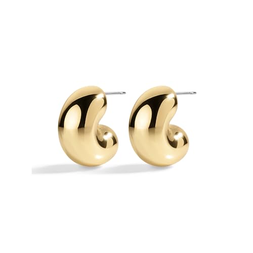 Electric Picks Cloud Earrings for Women, 14k Gold Plated Sculptural Bubble Hoop Earrings