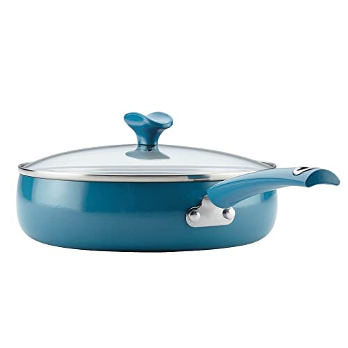 Rachael-Ray-16883-Cityscapes-Porcelain-Enamel-12-Piece-Nonstick-Cookware-Set-Turquoise-Open-Box