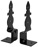 AERZETIX - C59029 - Juego de 2 Soportes de pie para poste viga decorativos 165x65x70x70x4mm - ajustable en anchura - para fijar en una losa de hormigón - en acero - color: negro