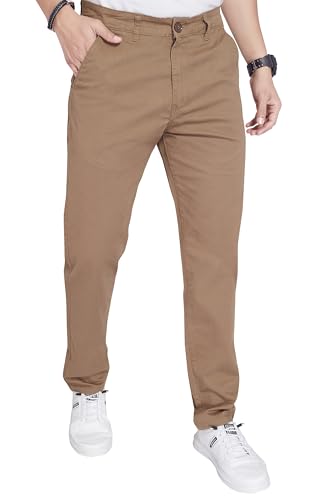 Image of DIVISIVE Men's Regular Fit Cotton Chinos Trousers Pants