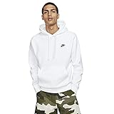 sudadera nike blanca mujer Tejido ligero y suave NIKE M NSW Club Hoodie Po BB Sudadera con Capucha, Hombre, Blanco (White/White/(Black)