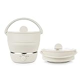 Drizzle Foldable Electric Hot Pot Cooker Dual Voltage100V-240V Mini Kettle Food Grade Silicone Cookerware Boiling Water Steamer Portable Travel