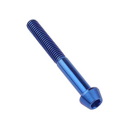 Image of Titanium Ti Bolt M5x9 16 18 20 25 30 35 40 45 50 55 60mm Tapered Head Screws Pack of 4 (M5x40mm, Blue)