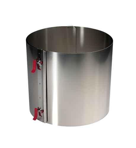 Produktfoto von Lares Tortenring Verstellbar mit Klemmhebel Edelstahl | Skala | 18–30 cm | Made in Germany | 20 cm hoch |…