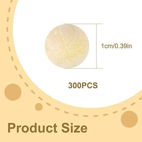 Mini Wooden Balls Round Large Natural Beads 300pcs 10mm Unfinished Wood Craft Ball No Hole Loose Ball Undrilled Bead Spheres for DIY Art Painting Jewellery Making Carving Christmas Farmhouse Decor