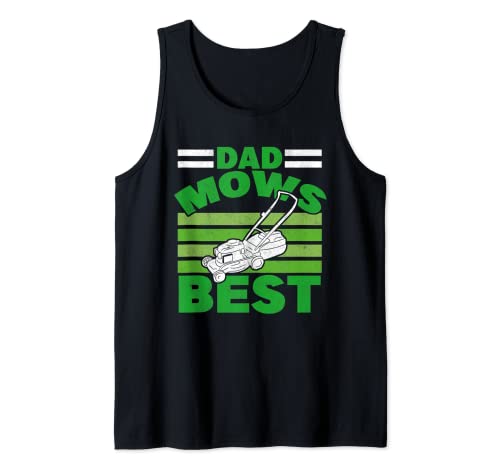 Dad Mows Mejor Cortacésped Jardinería Padre Cortacésped Camiseta sin Mangas