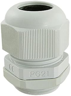 Tool parts 5 Pcs Waterproof PG21 Plastic Cable Connectors White