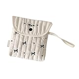 Tragbare wiederverwendbare Aufbewahrungsbeutel für Sanitärprodukte, dekoratives Cartoon-Schleifen-Design, reisefreundliche Kosmetiktasche für Damen, stilvoller Organizer, Kleine schwarze Schleife