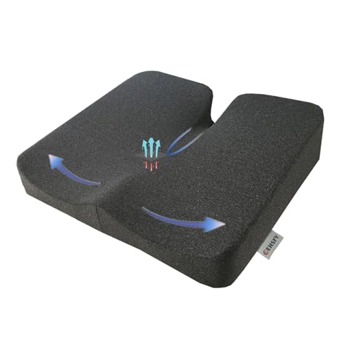 COEHSFY Seat Cushions Memory Foam Coccyx Pillow Comfort cushions for Office Chair, Car Seats, Wheelchair Desk Chairs(Grey)