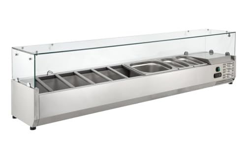 GastroHero Saladette à poser ECO 5 x GN 1/4 avec vitre | CHR Fournitures de la restauration