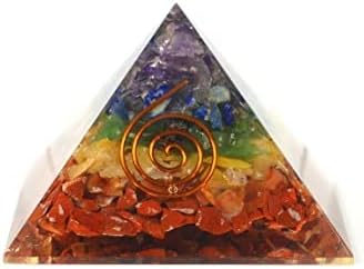Nilkanth Agate Global 7 Chakra Multi Stone Orgone Crystal Pyramid For Reiki Healing, Vastu Correction, Meditation, Aura Cleaning-B0BGPZJ8MRNAMZ