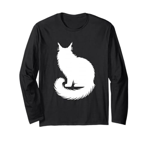 ���C���N�[���̂ӂ�ӂ�V���G�b�g�̔L�p��@ Maine Coon Fluffy Silhouette Cat Fan ����T�V���c