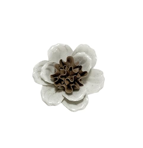 Image of Ceramic Flower Wall Art Decor, Artificial Flower Wall Sculpture,Handmade Ceramic Flowers for Home,Hallway,Living Room, Kitchen,Bathroom (Spotted Color,Azalea, 3.54 inch)