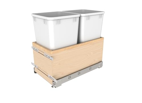 Contenedor doble para basura 27 Qt blanco con cierre suave