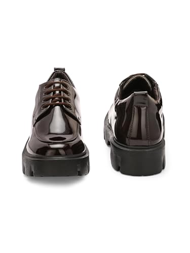 Image of Leo Stylish Patent Chunky Casual Shoes for Casual & Formal Purpose