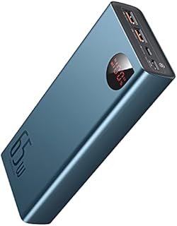 Baseus Power Bank, 65W 20000mAh USB C Portable Charger, PD3.0 QC4.0 Fast Charging Tri-outputs Battery Pack with LED Display for iPhone 12 11 Xs Samsung S20 Macbook iPad Pro Nintendo Switch etc
