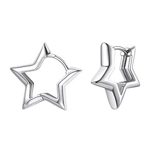 FindChic Hypoallergenic Small Star/Heart/Spike/Square Huggie Earrings for Women 18K Gold/Platinum Plated Cute Studs Earrings Jewelry Gift for Her, with Gift Box