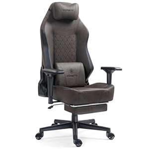 High Back Leather Gaming Chairs for AdultsHeavy Duty Ergonomic Gaming ChairSilla Gamer ChairRecliner Comfy Video Office Gaming Chair Big and Tall Gaming Chairs 400lbs with Footrest Brown