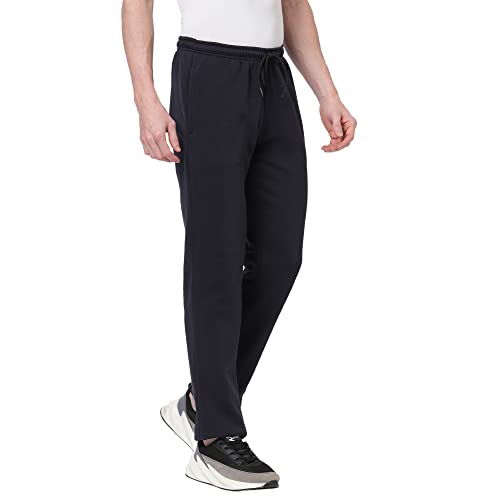 Image of Sweet Dreams Mens Fleece Solid Track Pant Pack of 1 (MP-1501GVCOEO Navy Blue 5XL)