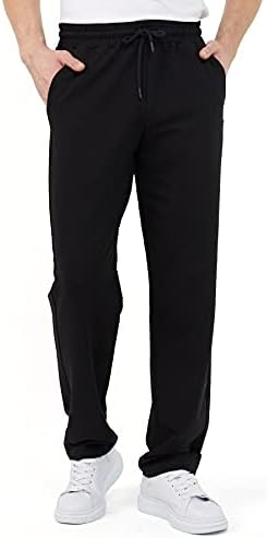 COMEOR Eşofman altı erkek pamuk eşofman altı - erkek uzun spor pantolonu - jogger eşofman altı erkek, rahatlama pantolonu, 2'li paket siyah/koyu gri, 7XL - Görsel 2