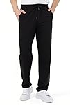 COMEOR Men's Cotton Jogging Pants - Long Men's Sweatpants - Men's Jogger Training Trousers, Relaxing Track Suit Bottom (Black, L)
