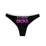 BAIJIAOYUN I Love Black Dicks Women's Thongs Underwear Seamless Panties Large, Gifts for Wife Girlfriend