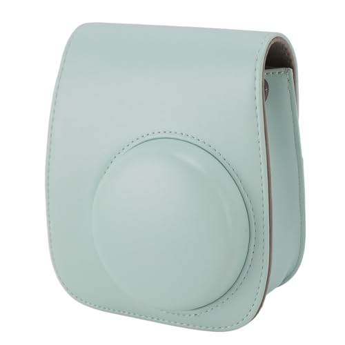Agatige Instant Camera Protective Case, PU Leather Camera Bag with Photo Frames Album Shoulder Strap Selfie Mirror Filters Stickers PU Leather Camera Bag for Instant Mini12 (Mint Green)