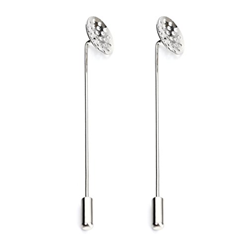 Linsoir Beads 10 Pcs Rhodium Tone Beading Coat Stick Pin with Clutch Brooches 3 Inch Shower Head 14mm - Thumbnail 2
