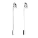 Linsoir Beads 10 Pcs Rhodium Tone Beading Coat Stick Pin with Clutch Brooches 3 Inch Shower Head 14mm